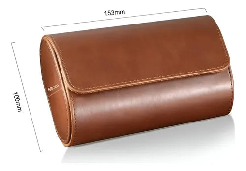 Estuche Para 2 Relojes De Cuero, Clásico, Funda Para Viaje Cuero