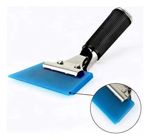 Kit Herramientas Ploteo Auto Vinilo Espátula Scraper Tintado Azul