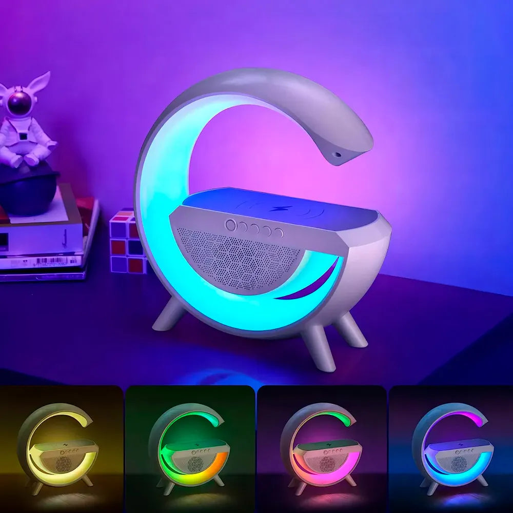 Lampara Veladora G Luz Rgb Parlante Cargador 3 en 1