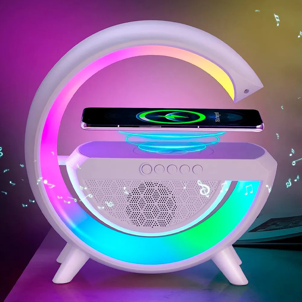 Lampara Veladora G Luz Rgb Parlante Cargador 3 en 1