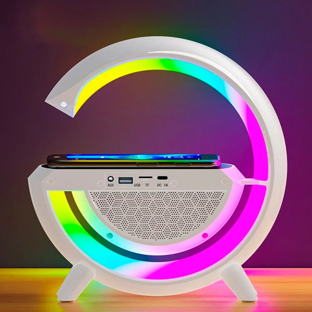 Lampara Veladora G Luz Rgb Parlante Cargador 3 en 1