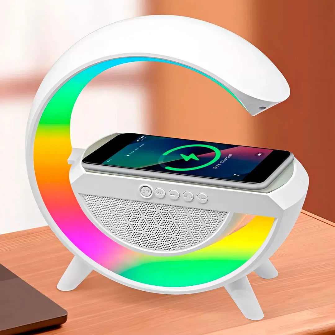 Lampara Veladora G Luz Rgb Parlante Cargador 3 en 1