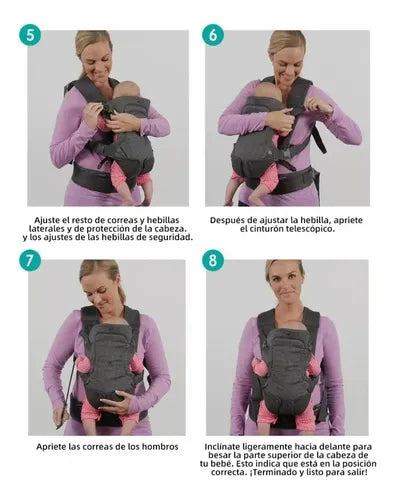 Mochila Portabebé Ergonómico Confortable 4 Posiciones Silla