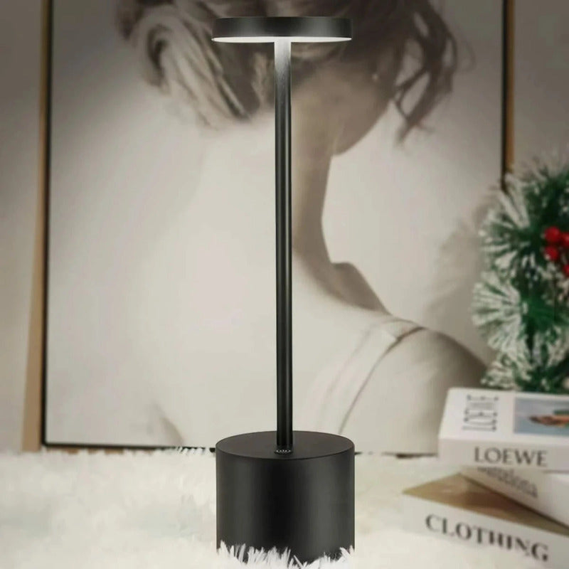 Lámpara De Mesa Táctil De Metal Regulable Inalámbrica