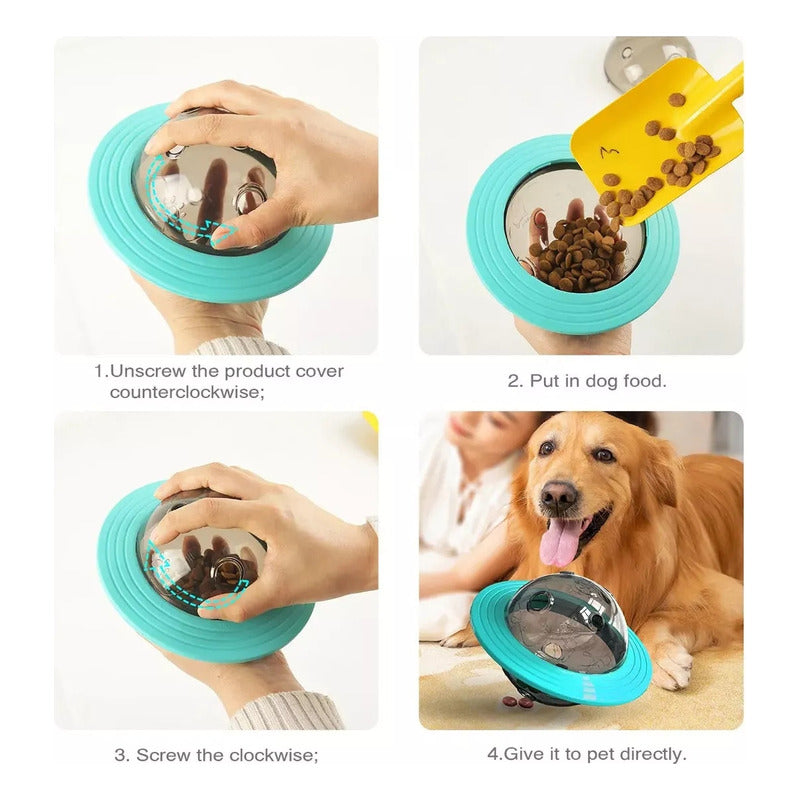 Dispensador De Alimentos Con Forma De Ovni Para Mascotas