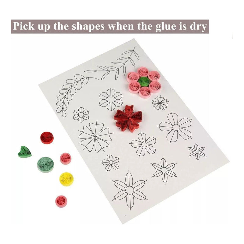 Kit Quilling Filigrana, Set Papel, Herramienta Manualidades