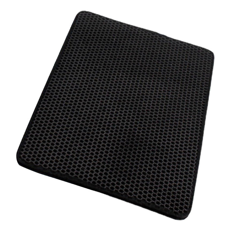 Alfombra Arenero Gato Doble Capa Impermeable Antideslizante Negro Nylon