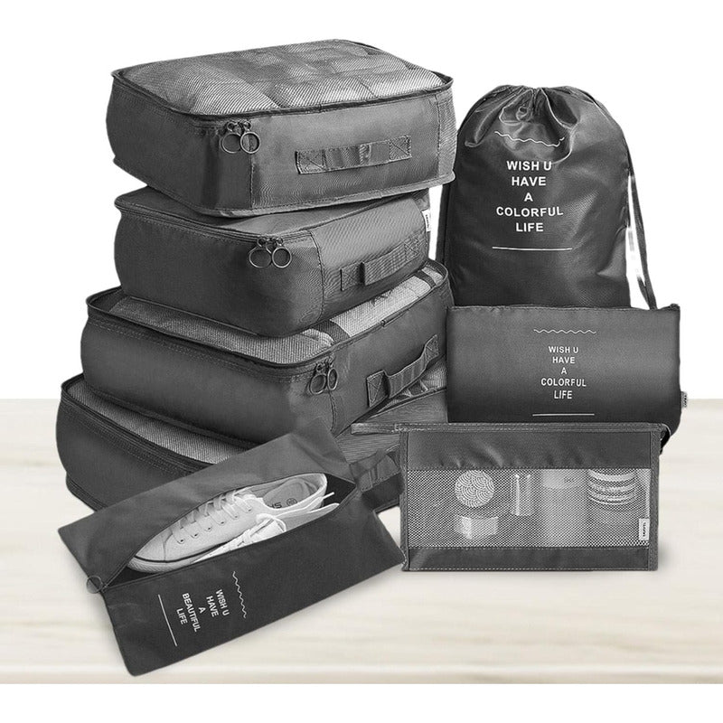 Cubos Mágicos: Set Organizador Esencial Para Viajes Y Maleta Negro
