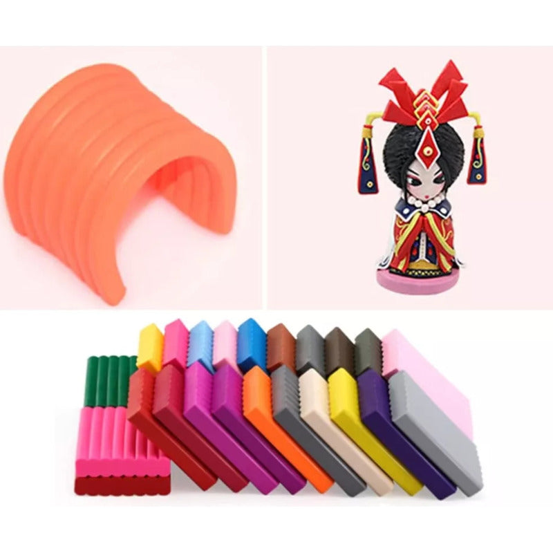 Kit Plastilina 24 Colores Para Niños, Arcilla Creativa, Manu