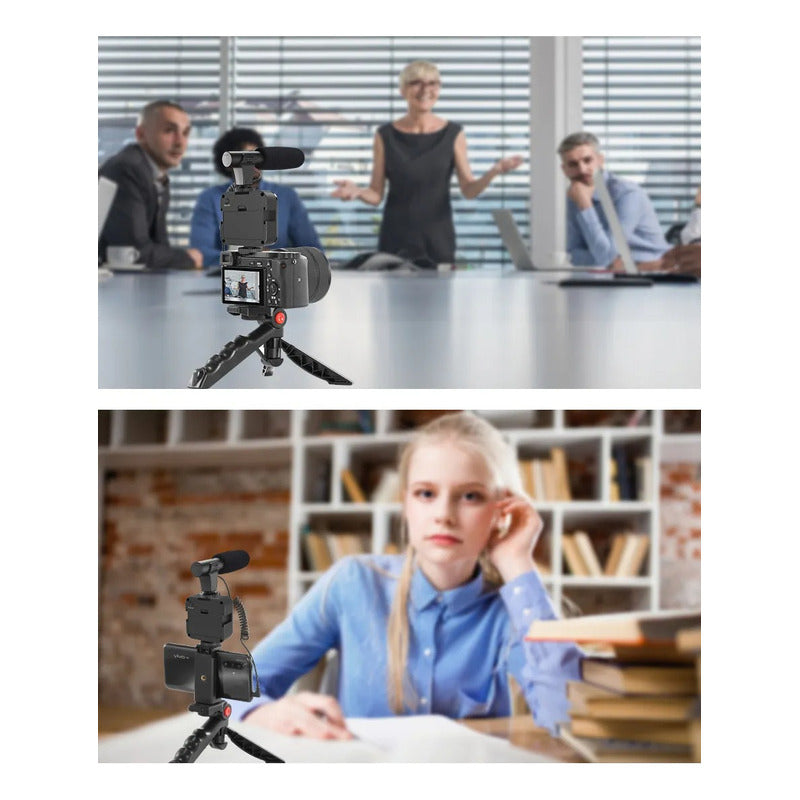 Kit Grabación Video Con Trípode, Flash Y Micrófono Profesion