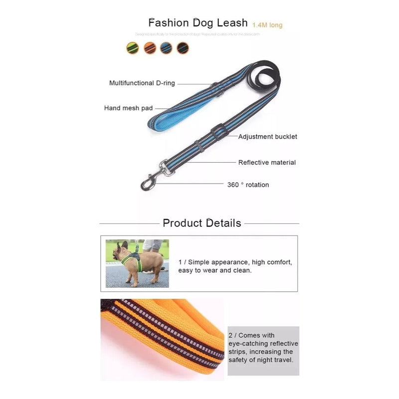Arnes Anti Tirones Para Mascotas Perro Retráctil + Correa Verde Xl