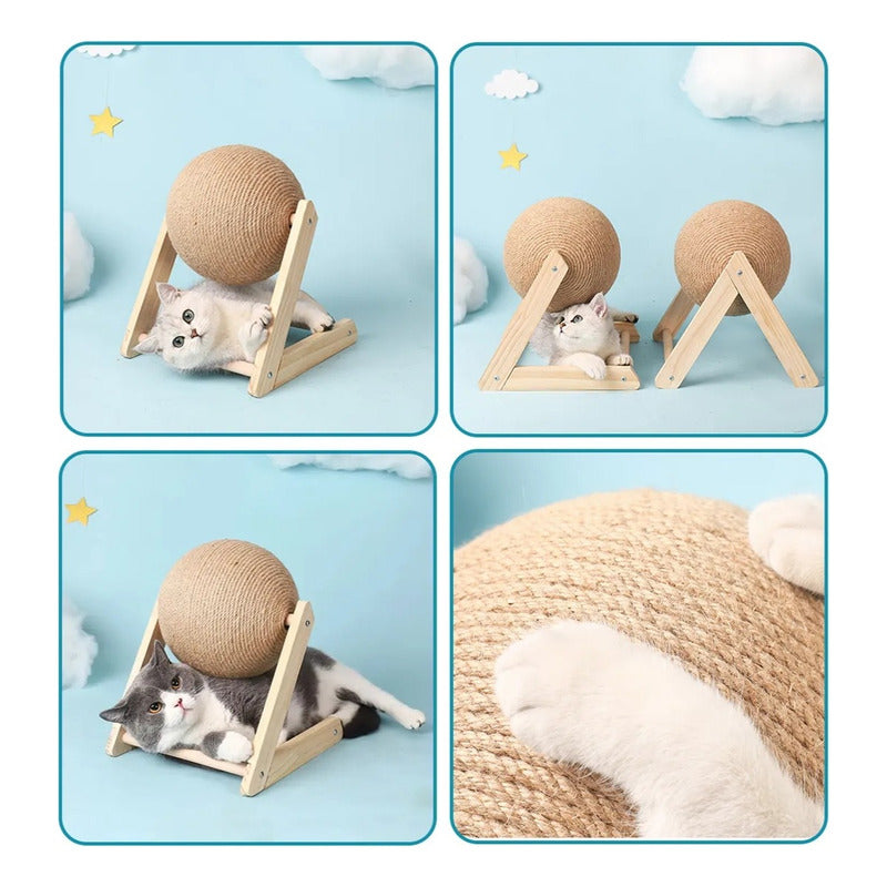 Juguete Rascador Para Gatos Estambre Con Forma De Bola Marrón