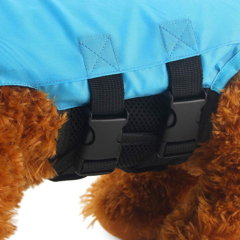 Chaleco De Natación Perros Con Cinturón Ajustable Celeste