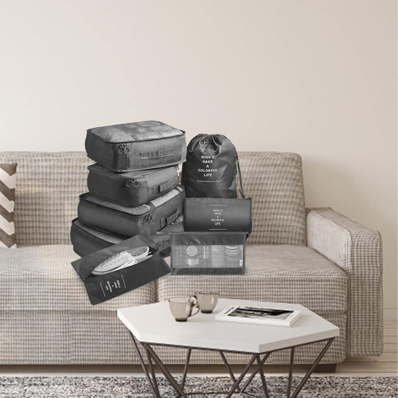 Cubos Mágicos: Set Organizador Esencial Para Viajes Y Maleta Negro