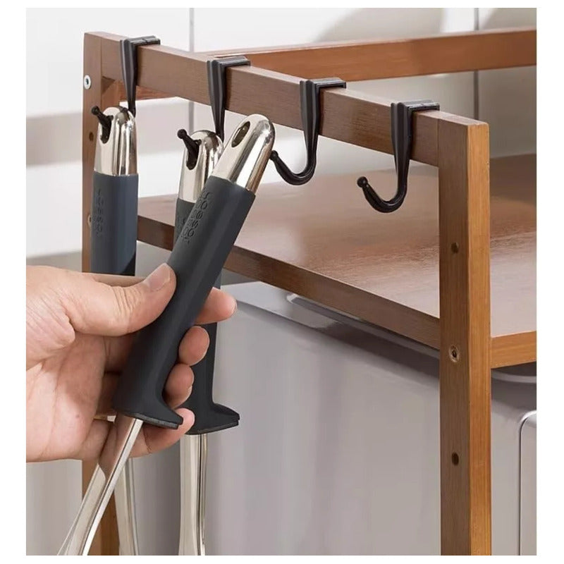 Estante Organizador Para Microondas Cocina Doble Nivel Bambu