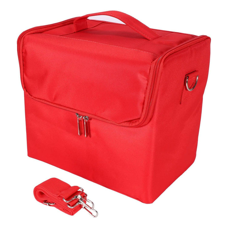 Bolso Para Maquillaje Rojo, Ideal Cosméticos Y Manicura