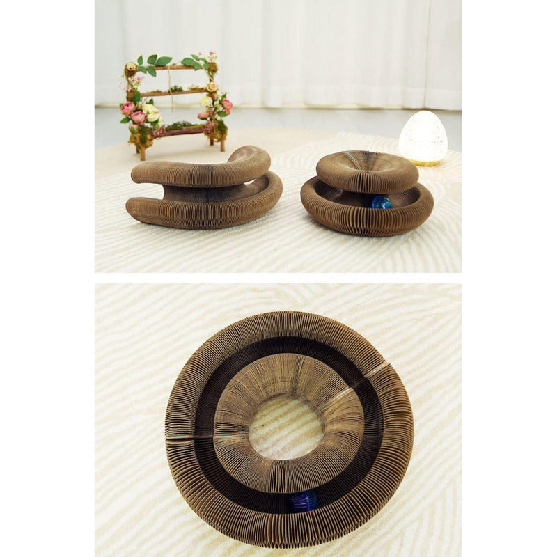 Tablero Rascador Magnético Para Gatos, Plegable Con Pelota Verde