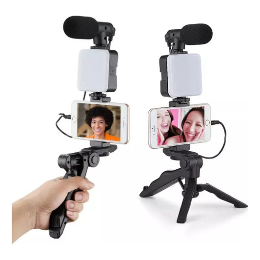 Kit Grabación Video Con Trípode, Flash Y Micrófono Profesion