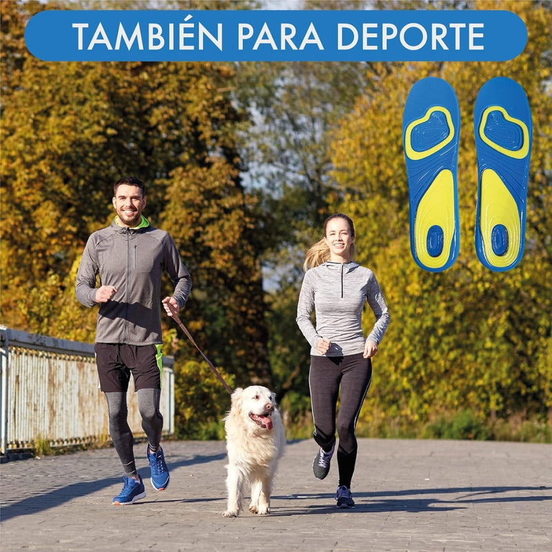 Plantillas De Descanso/deportiva Gel Recortable Baja Impacto 42 A 48 Hombre Celeste