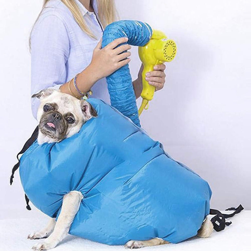 Saco Secador Portátil Secador Para Pelo Mascotas Perro Gato Azul