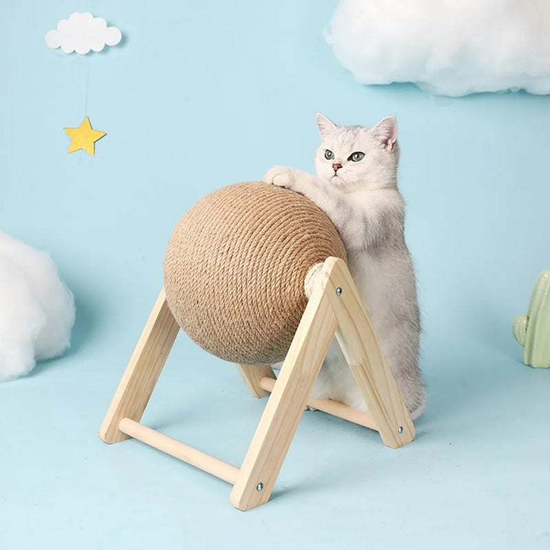 Juguete Rascador Para Gatos Estambre Con Forma De Bola Marrón