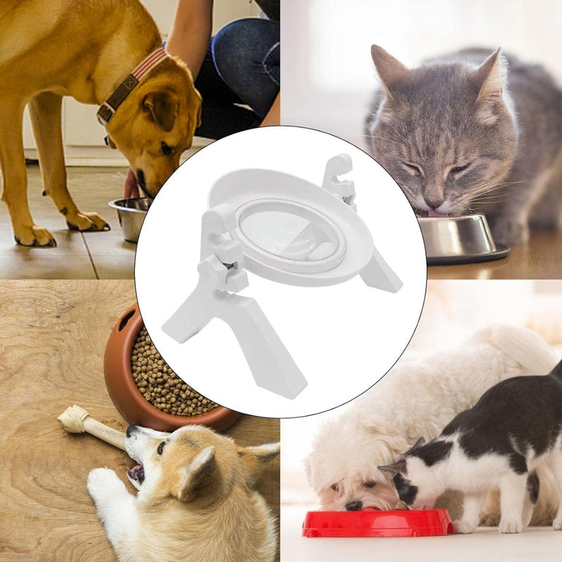 Comedero Elevado Para Mascotas, Multifunción Perros Y Gatos Blanco