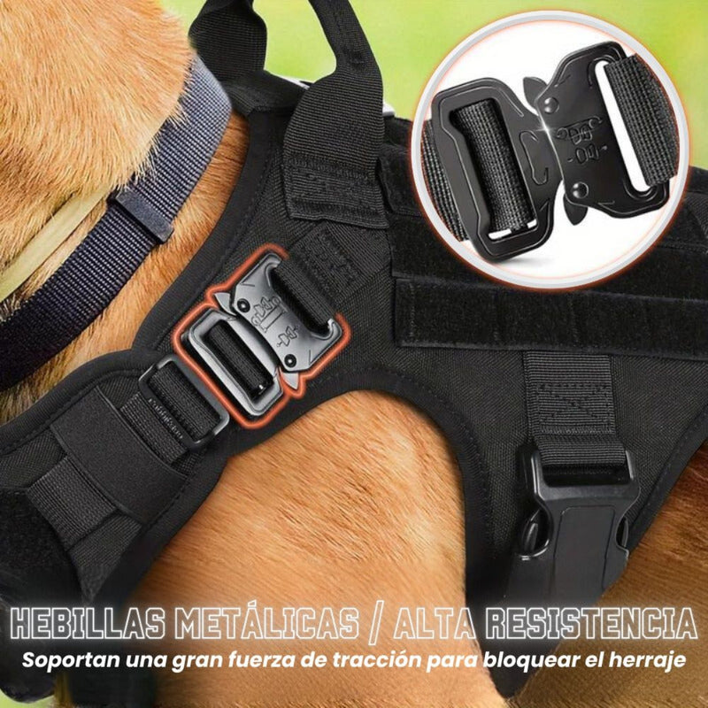 Arnés Táctico Para Perros Negro