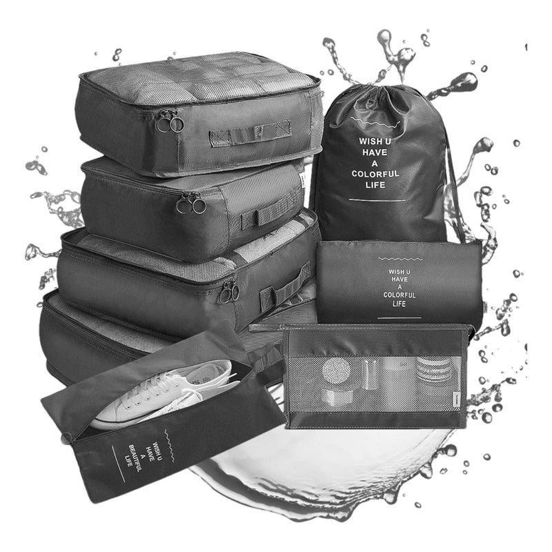Cubos Mágicos: Set Organizador Esencial Para Viajes Y Maleta Negro