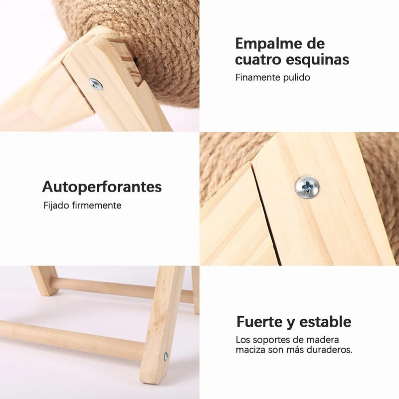 Juguete Rascador Para Gatos Estambre Con Forma De Bola Marrón