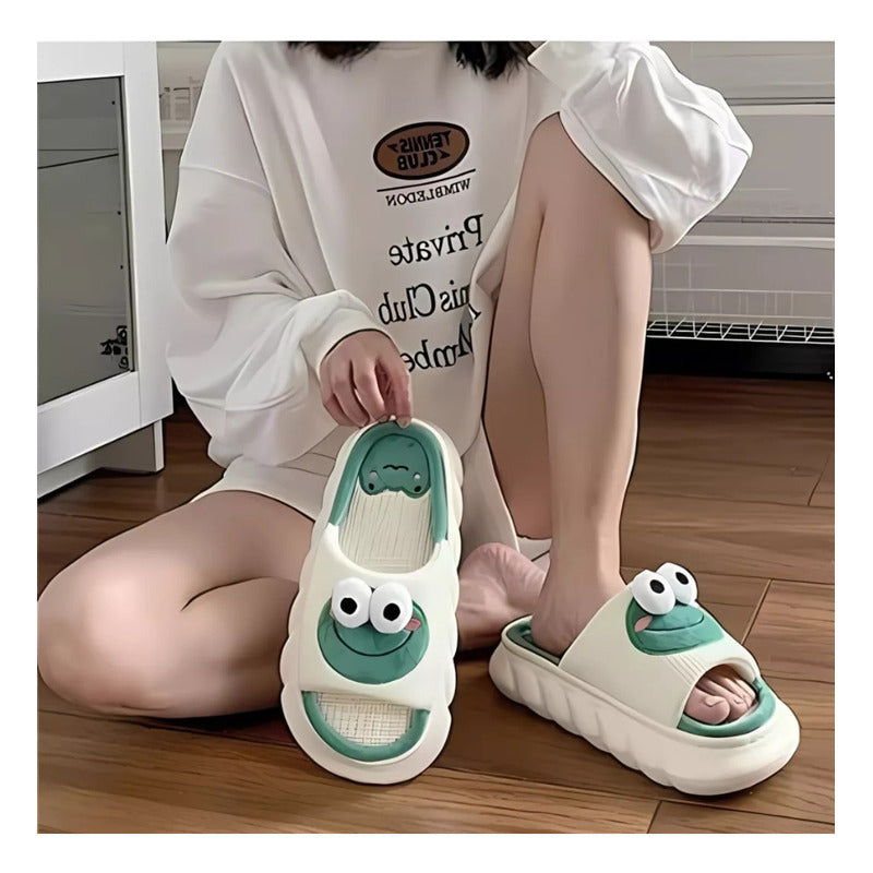 Pantuflas de rana hechas de Lino Ultra Suaves, Cómodas Calentitas