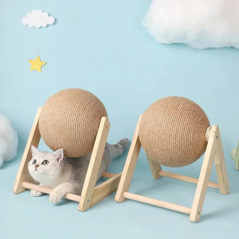Juguete Rascador Para Gatos Estambre Con Forma De Bola Marrón