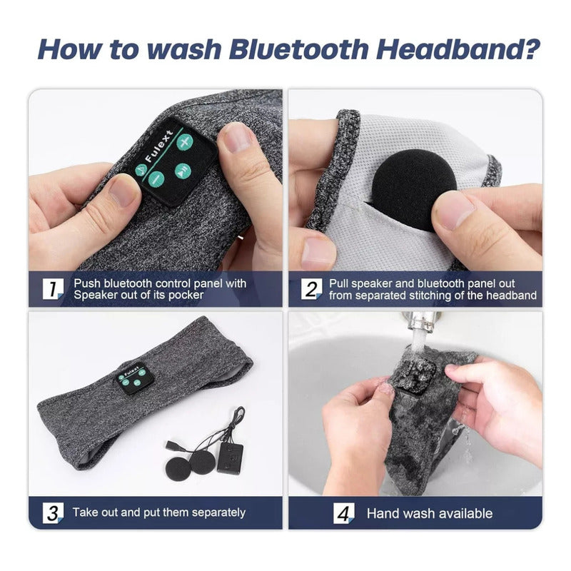 Antifaz Para Dormir Con Bluetooth Y Banda Deportiva 2 En 1