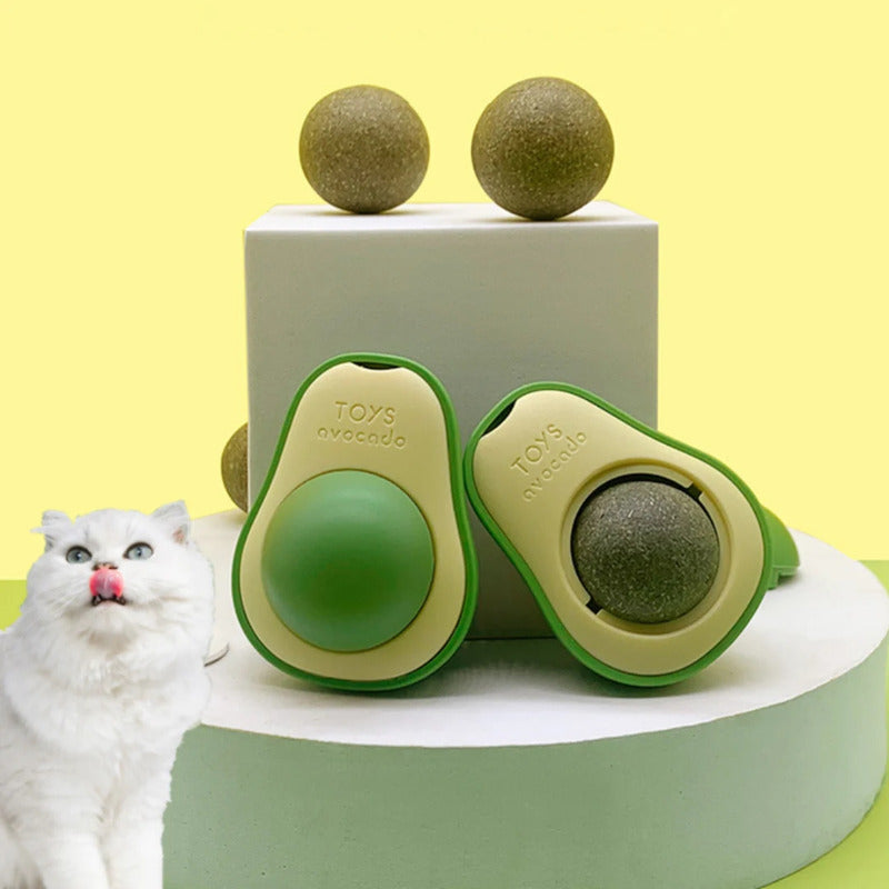 Juguete Para Gatos Interactivo Aguacate Rascador Autogiro Verde