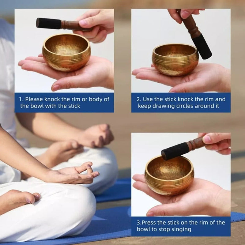 Cuenco Tibetano Para Meditación 8cm Yoga Relajación Sonido