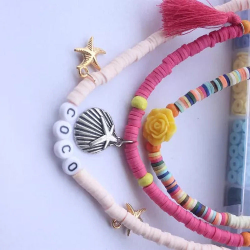 Kit 3500 Piezas Para Hacer Pulseras Creativas Arte
