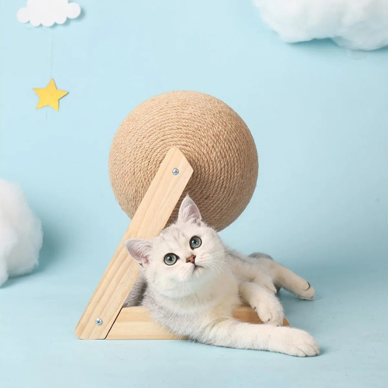 Juguete Rascador Para Gatos Estambre Con Forma De Bola Marrón