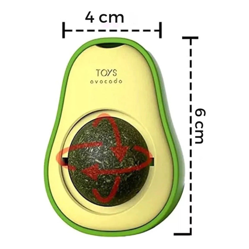 Juguete Para Gatos Interactivo Aguacate Rascador Autogiro Verde