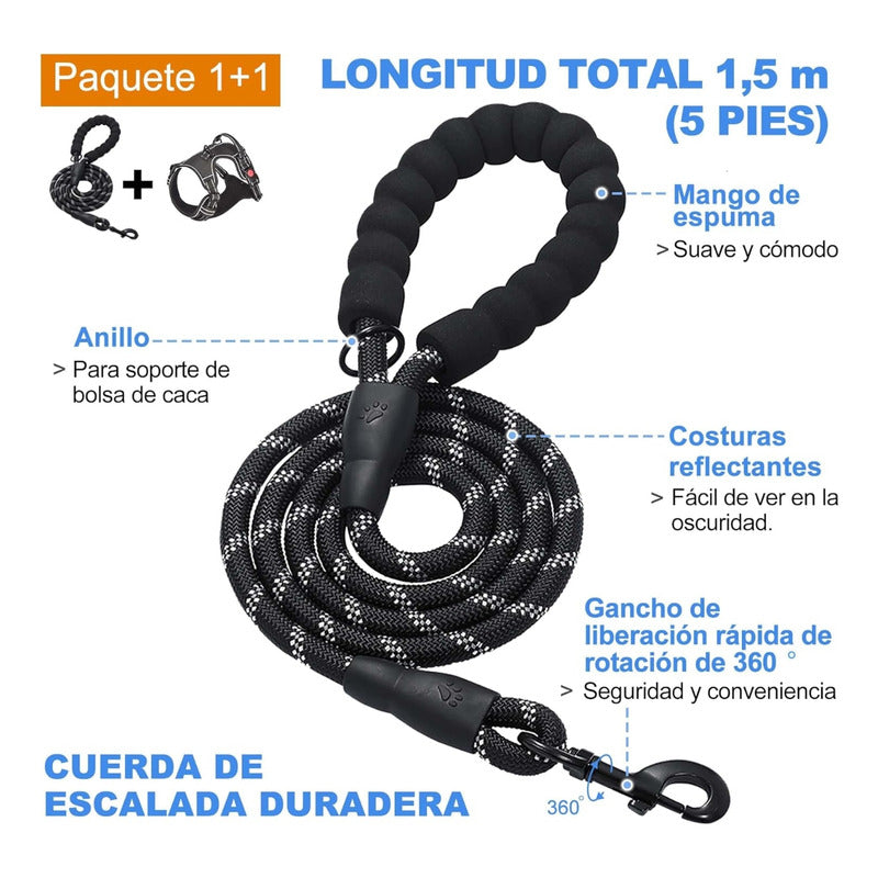 Pechera Anti Tirones Para Perro + Correa