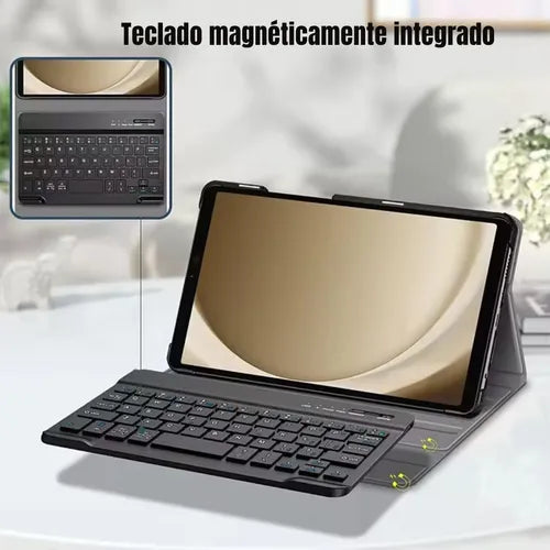 Funda Teclado Desmontable Para Samsung Galaxy Tab A9 8,7'' Negro