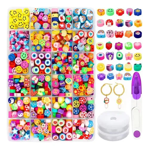 Kit Diy Con 480 Cuentas De Arcilla Para Hacer Pulseras