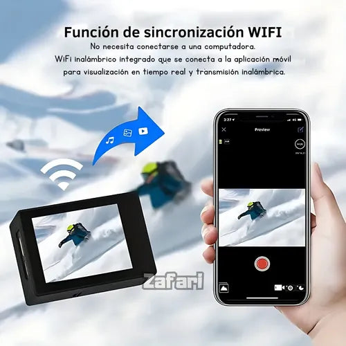 Cámara 4k Deportiva Sumergible Portátil Wifi Estilo Gopro