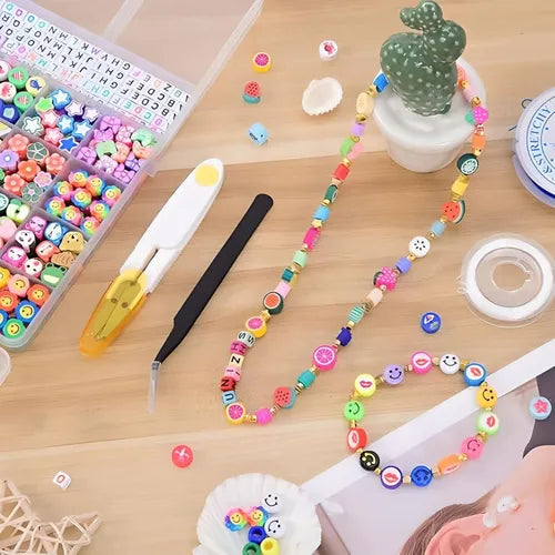 Set Cuentas Para Fabricación Pulseras Collares 1200 Piezas