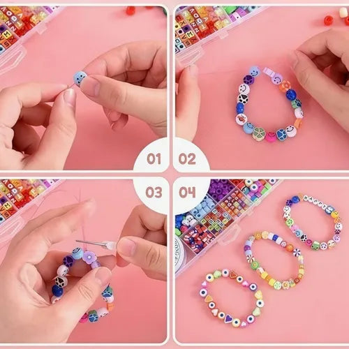 Set Cuentas Para Fabricación Pulseras Collares 1200 Piezas