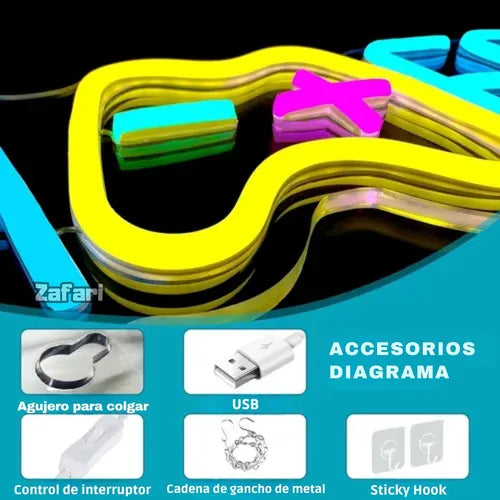 Cartel Led Luminoso Gamer Decoración Ambiente Habitación