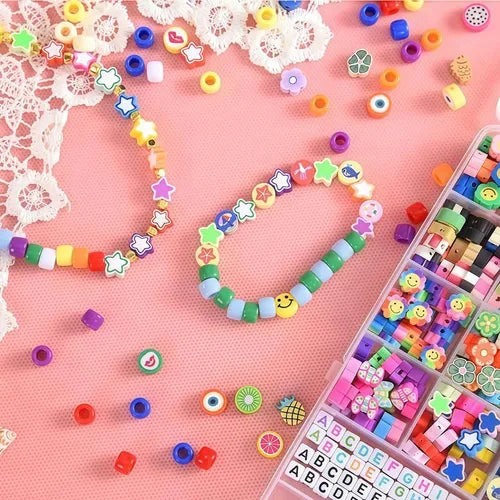 Set Cuentas Para Fabricación Pulseras Collares 1200 Piezas