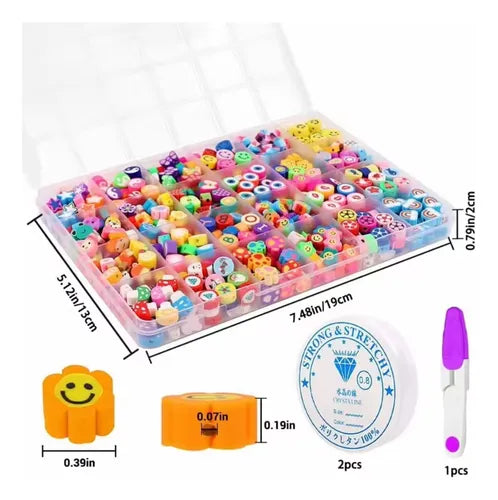 Kit Diy Con 480 Cuentas De Arcilla Para Hacer Pulseras