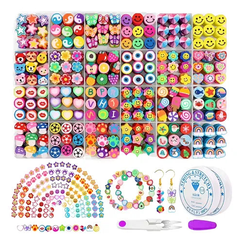 Kit Diy Con 480 Cuentas De Arcilla Para Hacer Pulseras
