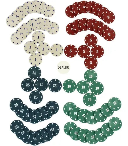 Set De Poker Texas Holdem Con 100 Fichas Numeradas Y Caja