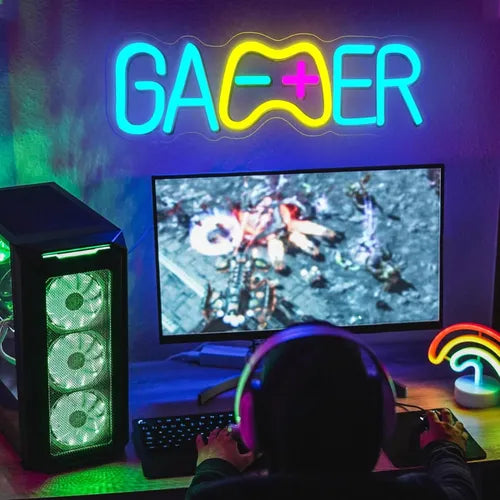 Cartel Led Luminoso Gamer Decoración Ambiente Habitación