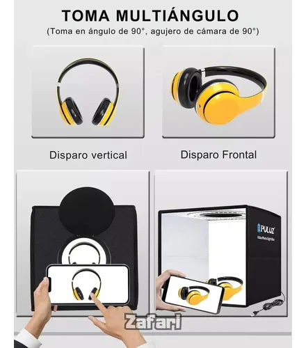 Caja De Luz Fotográfica Puluz 25cm Portátil Con Luz Usb